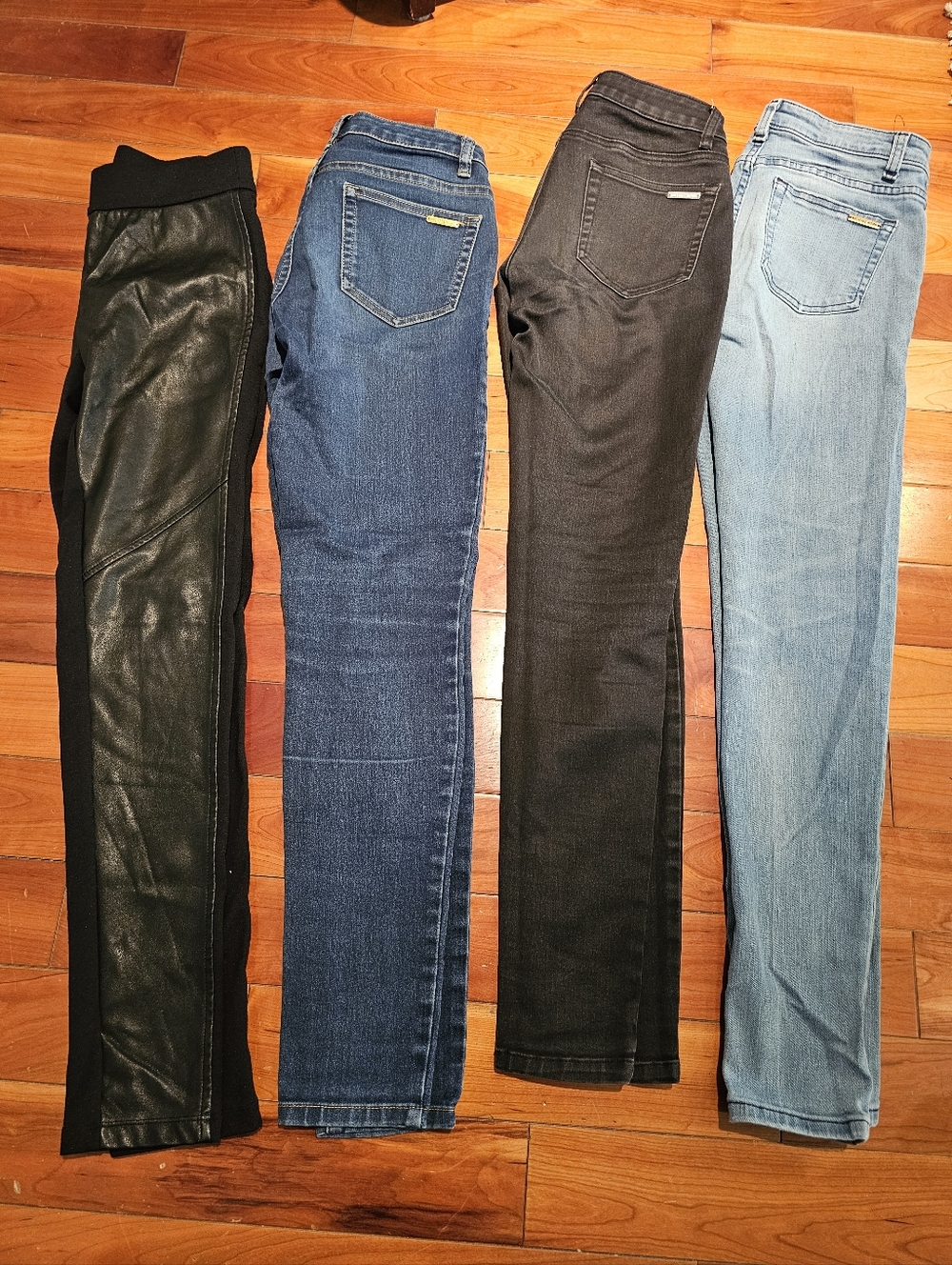 4/100$ Michael Kors Pants Denim Faux Leather Leggings